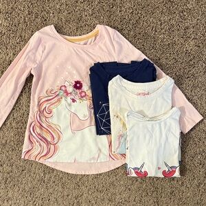 Cynthia Rowley Light Pink Unicorn Long Sleeve Tee